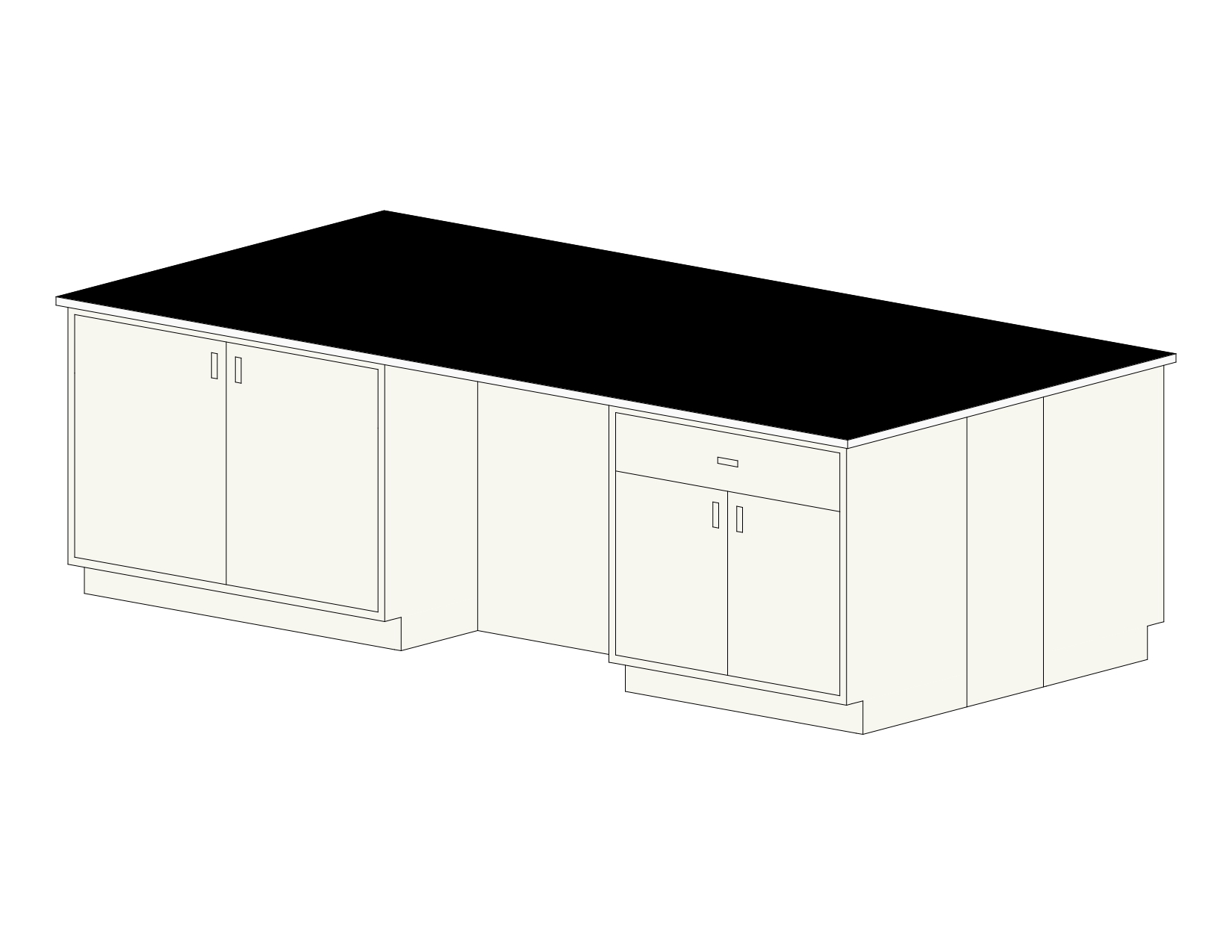 10’x5’ Laboratory Island Bench with cabinets