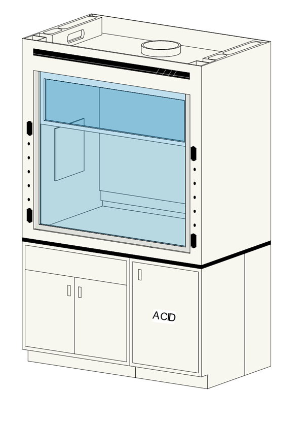 5’ Laboratory Fume Hood with (1) Acid & (1) Standard Fume Hood Cabinet
