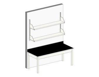 6’ Laboratory Table with Wall Shelf